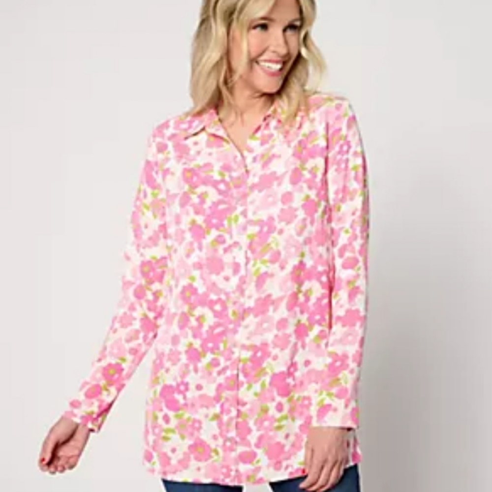 Nicole Miller Flower Print Blouse